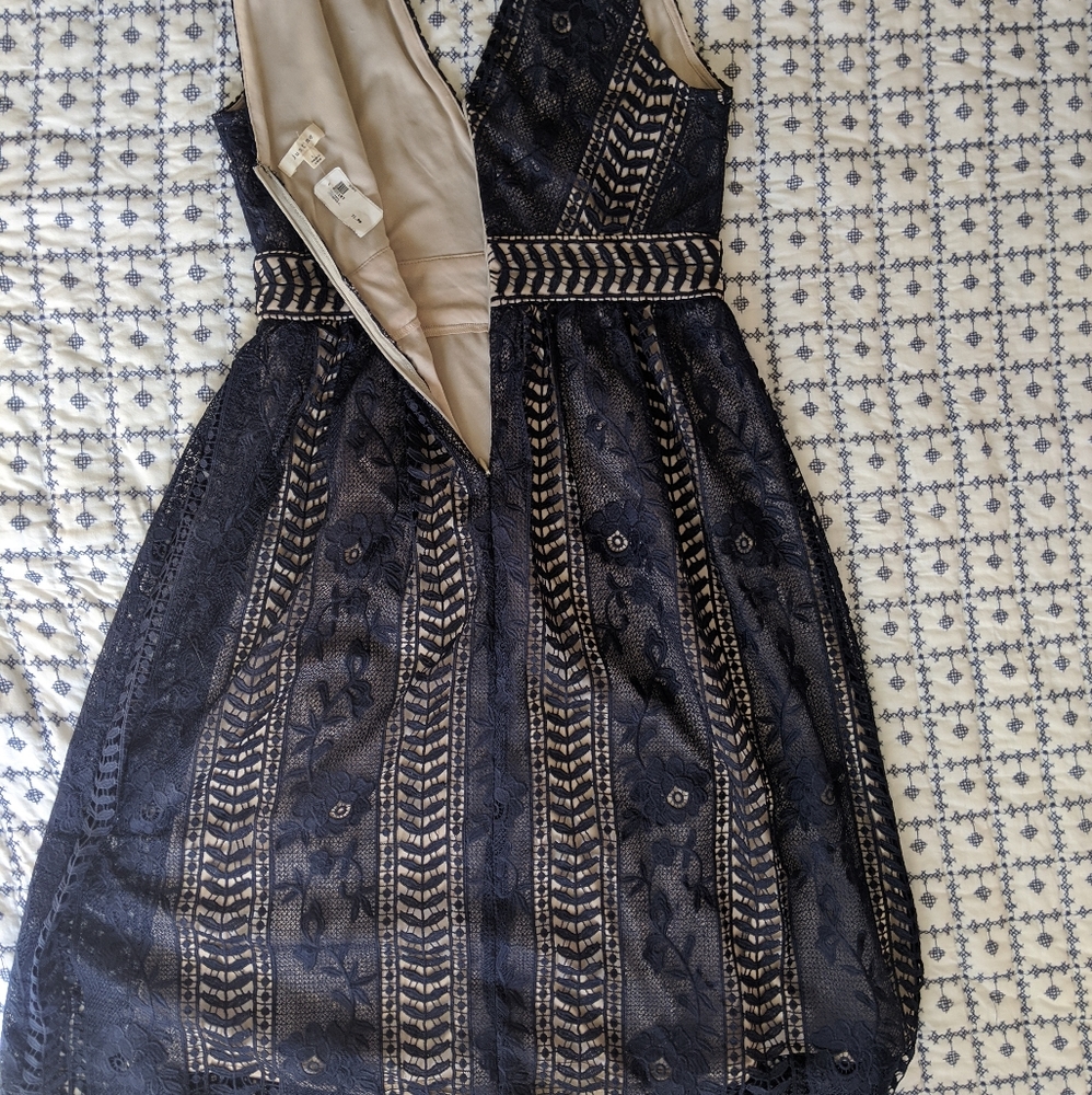NWT Just Me navy lace dress - Picture 4 of 8
